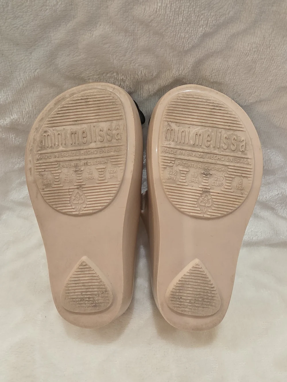 Mini Melissa Kids Sz 6 Toddler Pale Pink Mickey Minnie Mouse Kissing Jelly Shoes